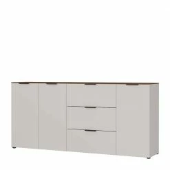 Neu 😀 Wohnzimmer Kommode In Hellgrau & Nussbaum - Anlogian 🛒