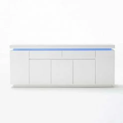 Auslauf ❤️ XXL Sideboard Tovic In Hochglanz Weiß 🥰 -Reanna Shop xxl sideboard hochglanz weiss led beleuchtung tovic html 06