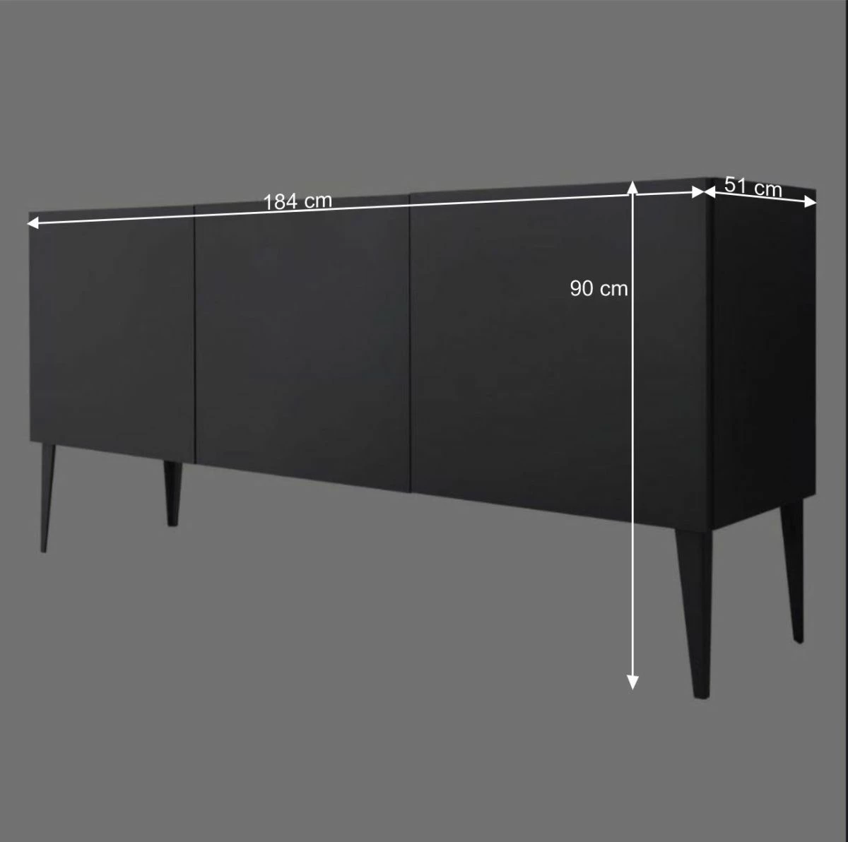 Billig 💯 Zeitloses Türen-Sideboard In Anthrazit - Zialko 🔔 6 Billig 💯 Zeitloses Türen-Sideboard In Anthrazit - Zialko 🔔 – Bild 6