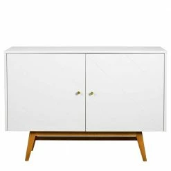 Aktion ❤️ Zweifarbige Kommode Mit Doppeltür - Invesia 👍 -Reanna Shop zweifarbige kommode mit doppeltuer in weiss eiche natur invesia 02