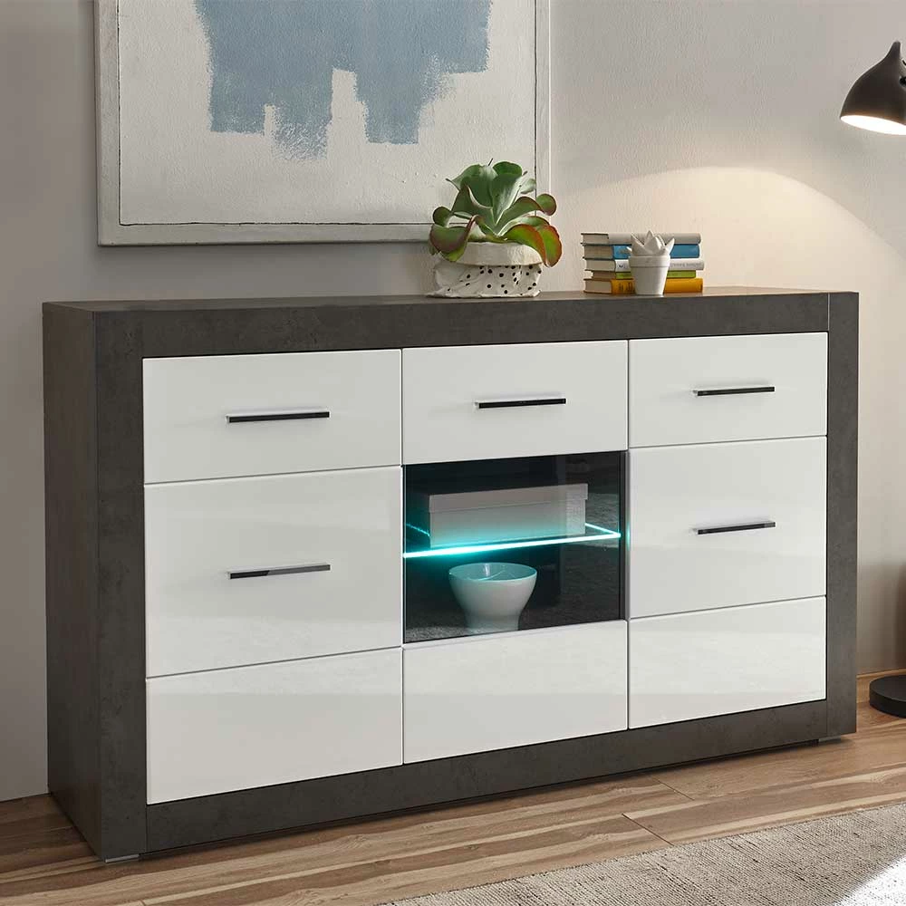 Billig 🎁 Zweifarbiges Design-Sideboard 97cm Hoch - Istensa ❤️ 2 Billig 🎁 Zweifarbiges Design-Sideboard 97cm Hoch - Istensa ❤️ – Bild 2