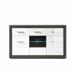Billig 🎁 Zweifarbiges Design-Sideboard 97cm Hoch - Istensa ❤️ 8 Billig 🎁 Zweifarbiges Design-Sideboard 97cm Hoch - Istensa ❤️ -Reanna Shop zweifarbiges design sideboard 97cm hoch in weiss hochglanz dunkelgrau istensa 02