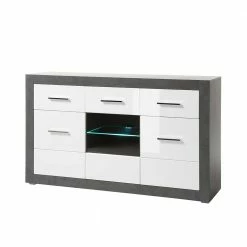 Billig 🎁 Zweifarbiges Design-Sideboard 97cm Hoch - Istensa ❤️